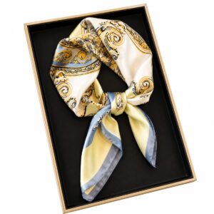 Elegant Satin Floral Silk Scarf