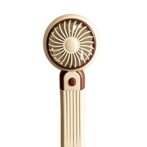 Cream & Brown Portable Handheld Fan