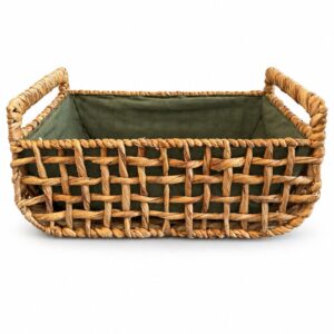 Large Woven Gift Basket with Green Liner