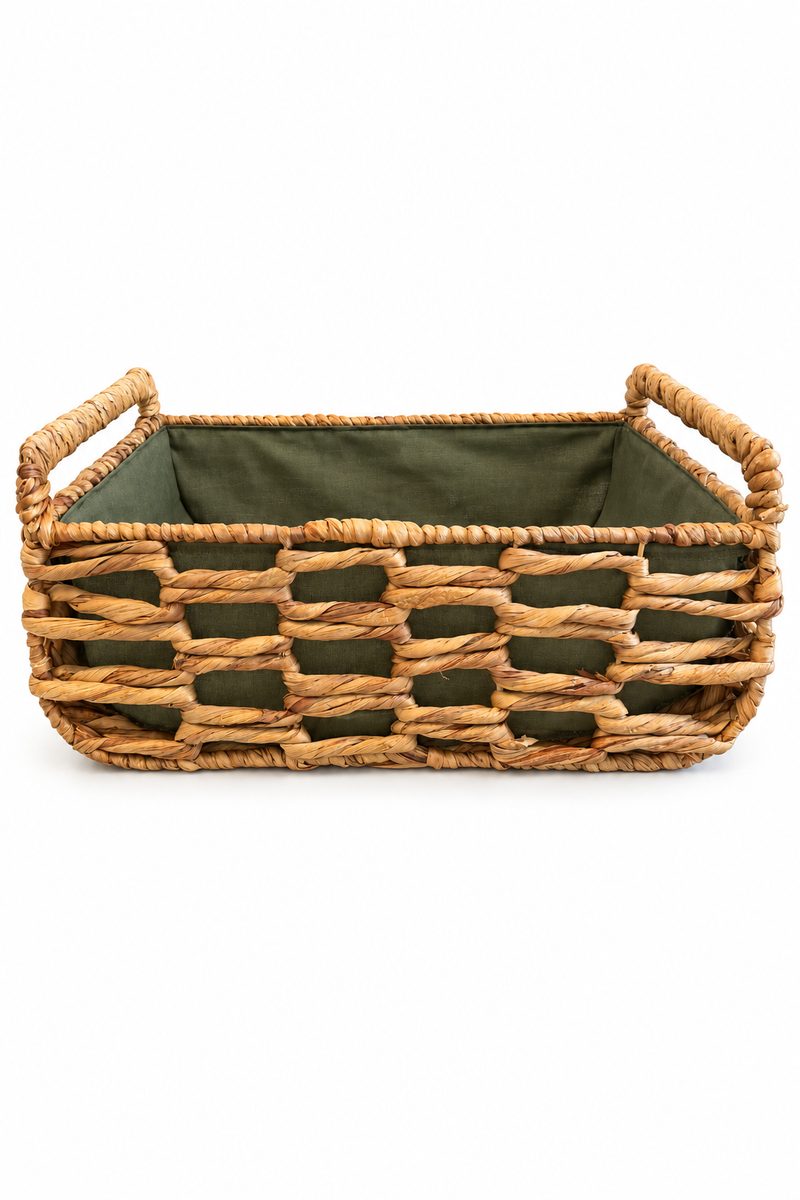 Small Woven Gift Basket with Green Liner