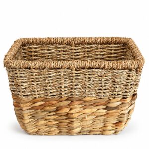 Two-Tone Natural Woven Basket