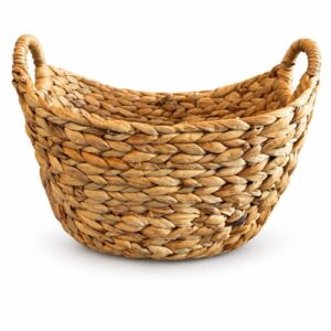 Medium Round Natural Woven Gift Basket
