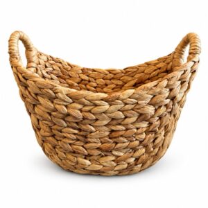 Small Round Natural Woven Gift Basket