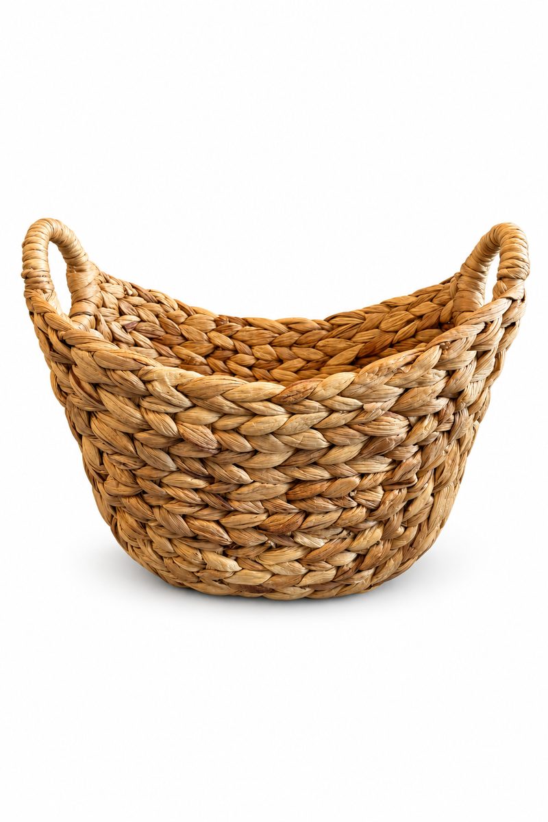 Small Round Natural Woven Gift Basket