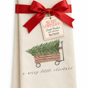 Christmas Cheer towel gift in the A Merry Little Christmas (Tree in Wagon) design