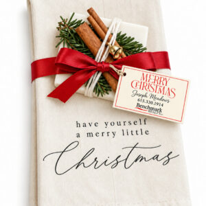 Christmas towel and soap gift set with the Have Yourself a Merry Little Christmas towel