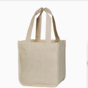 Classic natural canvas tote bag with wide handles